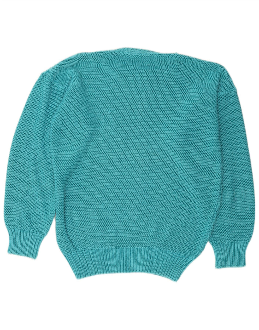 Vintage Womens Crew Neck Jumper Sweater EU 36/38 Medium Blue Cotton