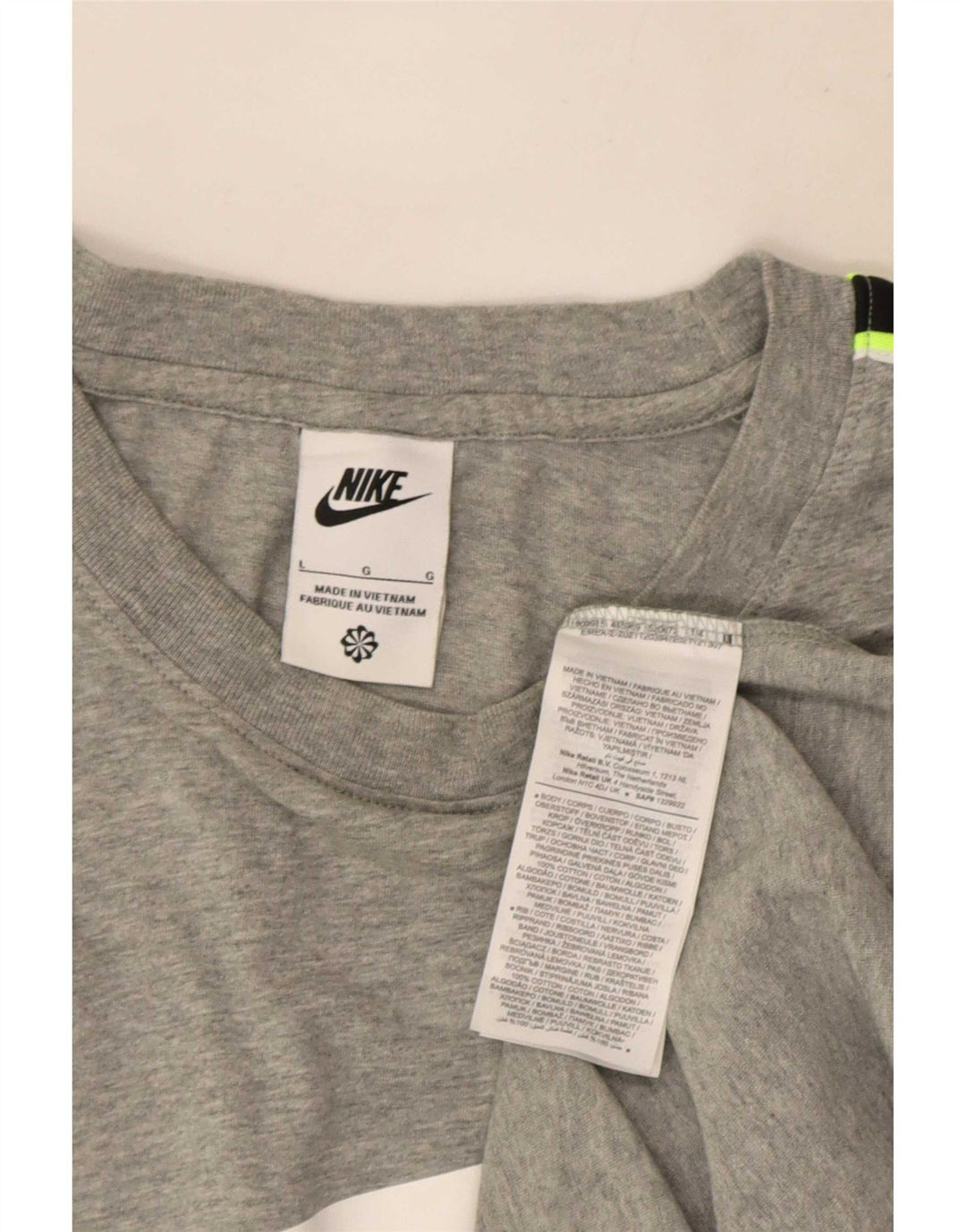 Nike Mens Graphic T-Shirt Top Large Grey Colourblock Cotton