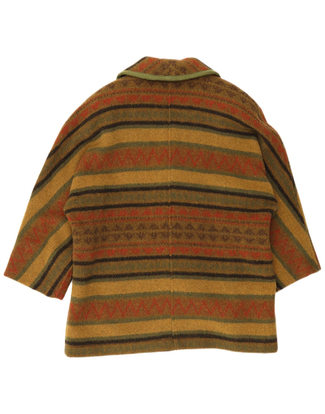 Vintage Womens Overcoat UK 18 XL Khaki Striped