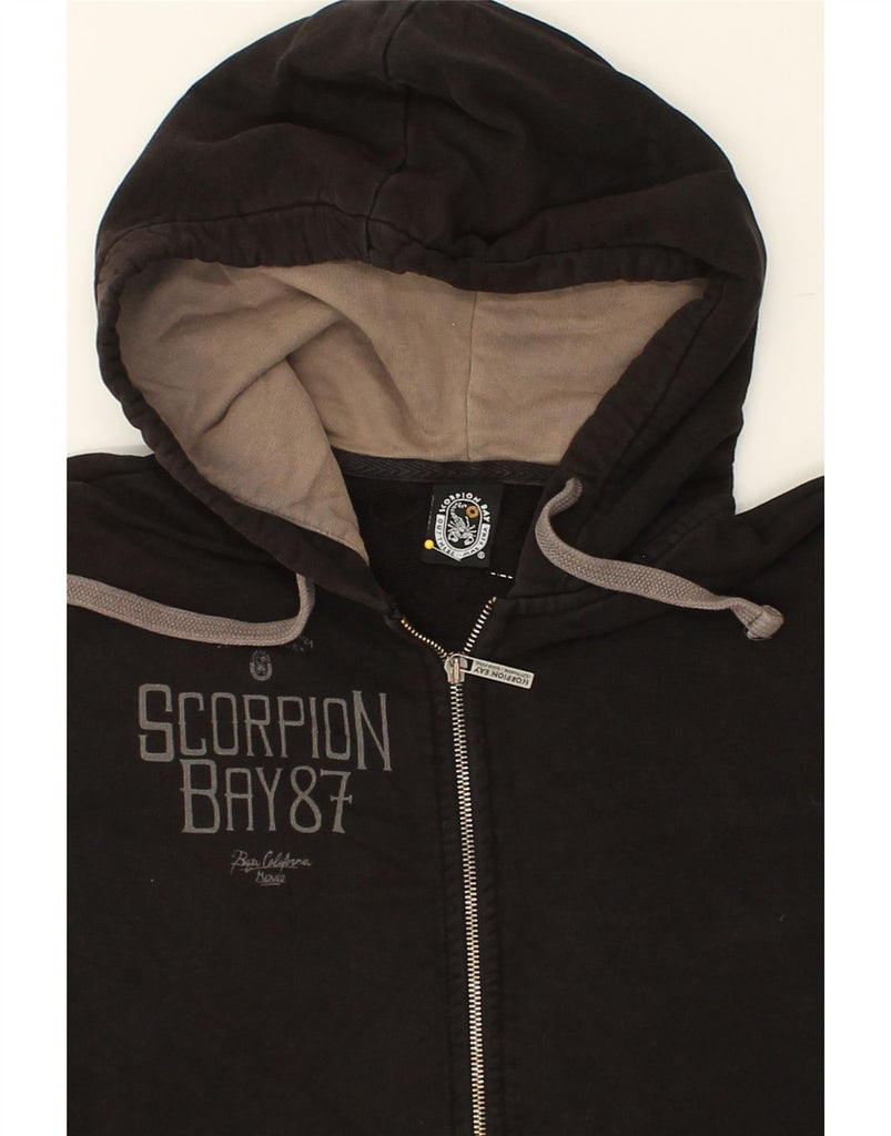 SCORPION BAY Boys Graphic Zip Hoodie Sweater 14-15 Years 2XL Black Cotton | Vintage Scorpion Bay | Thrift | Second-Hand Scorpion Bay | Used Clothing | Messina Hembry 