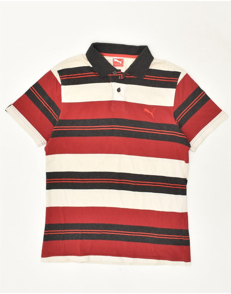 PUMA Mens Polo Shirt Medium Red Check Cotton | Vintage Puma | Thrift | Second-Hand Puma | Used Clothing | Messina Hembry 