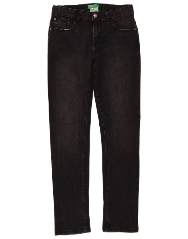 Benetton Boys Slim Jeans 11-12 Years 2XL W28 L30 Grey Cotton