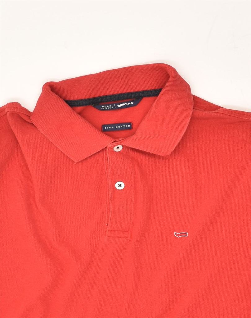 GAS Mens Polo Shirt Large Red Cotton | Vintage Gas | Thrift | Second-Hand Gas | Used Clothing | Messina Hembry 