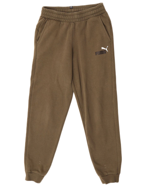 Puma Girls Tracksuit Trousers Joggers 13-14 Years  Khaki Cotton