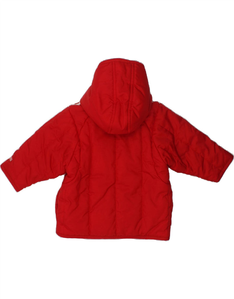 ADIDAS Baby Boys Graphic Hooded Padded Jacket 9-12 Months Red Nylon | Vintage Adidas | Thrift | Second-Hand Adidas | Used Clothing | Messina Hembry 