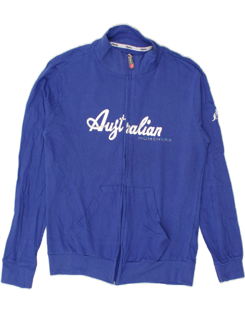 AUSTRALIAN L'ALPINA Womens Graphic Tracksuit Top Jacket UK 10 Small Blue Vintage AUSTRALIAN L'ALPINA and Second-Hand AUSTRALIAN L'ALPINA from Messina Hembry 