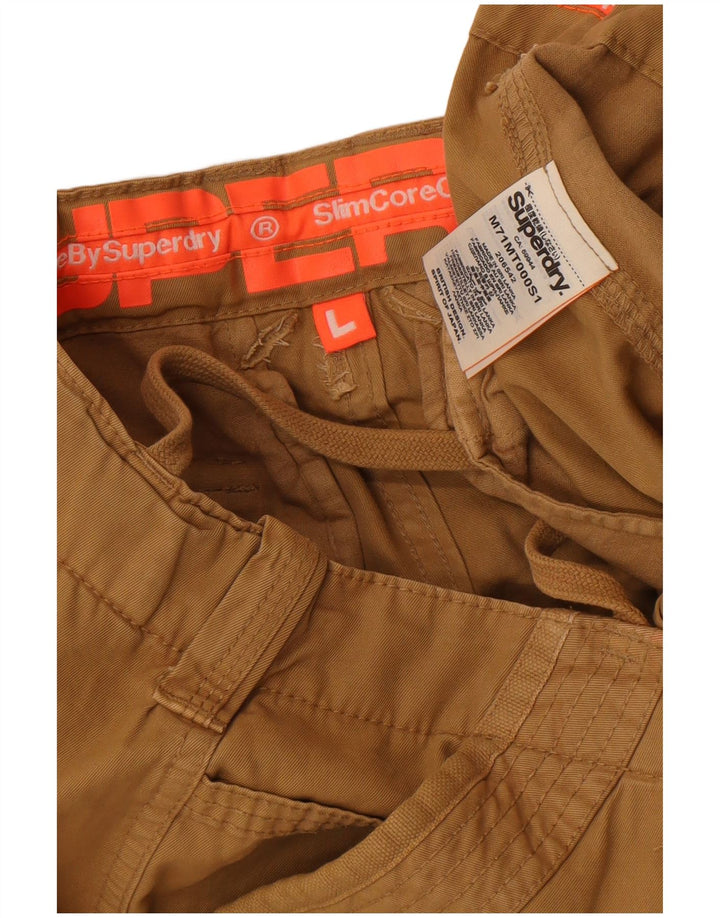 Superdry Mens Cargo Shorts Large W36 Beige Cotton
