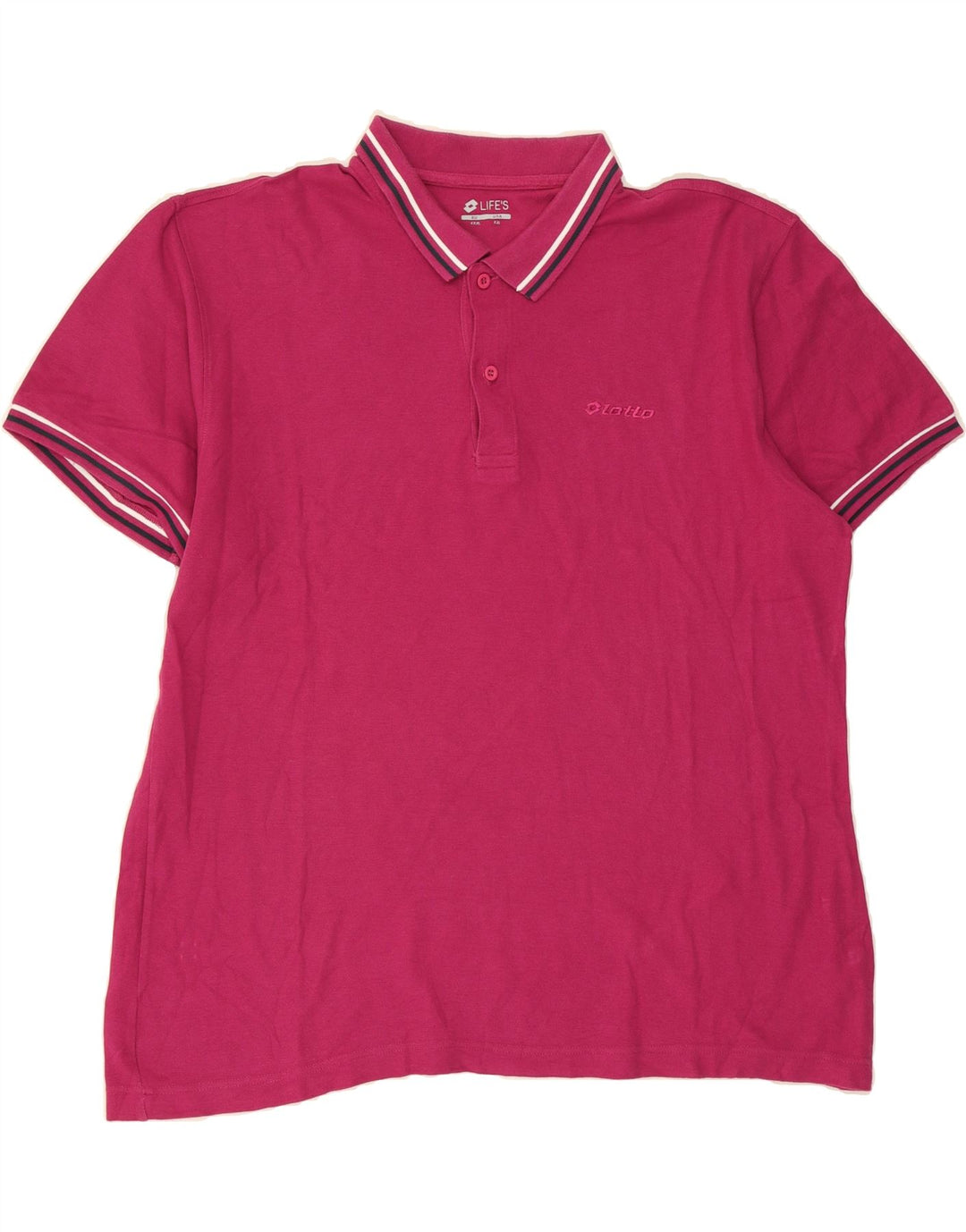 LOTTO Mens Polo Shirt 2XL Pink Cotton Vintage Lotto and Second-Hand Lotto from Messina Hembry 