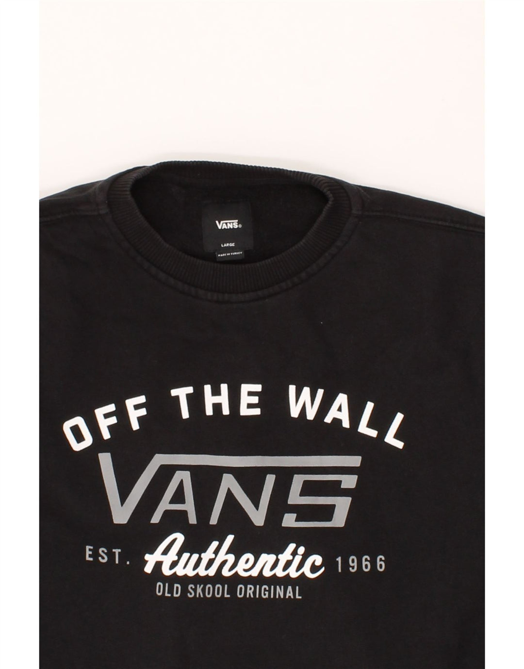 VANS Womens Graphic Hoodie Jumper UK 16 Large Black Vintage Vans and Second-Hand Vans from Messina Hembry 