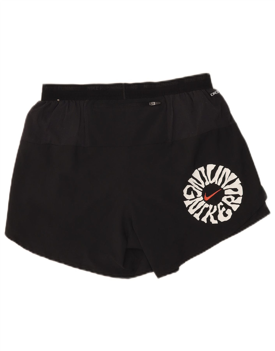 Nike Womens Dri Fit Graphic Sport Shorts UK 14 Medium  Black Polyester