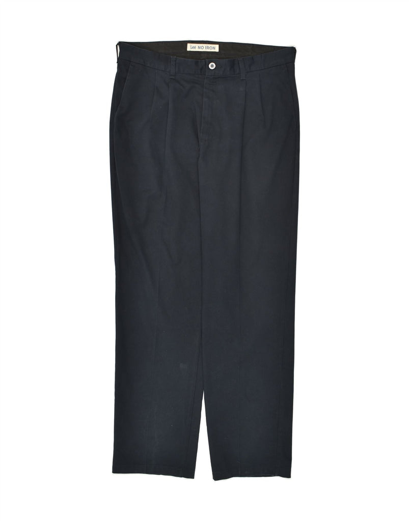 LEE Mens Pegged Straight Chino Trousers W36 L34 Navy Blue Cotton | Vintage Lee | Thrift | Second-Hand Lee | Used Clothing | Messina Hembry 