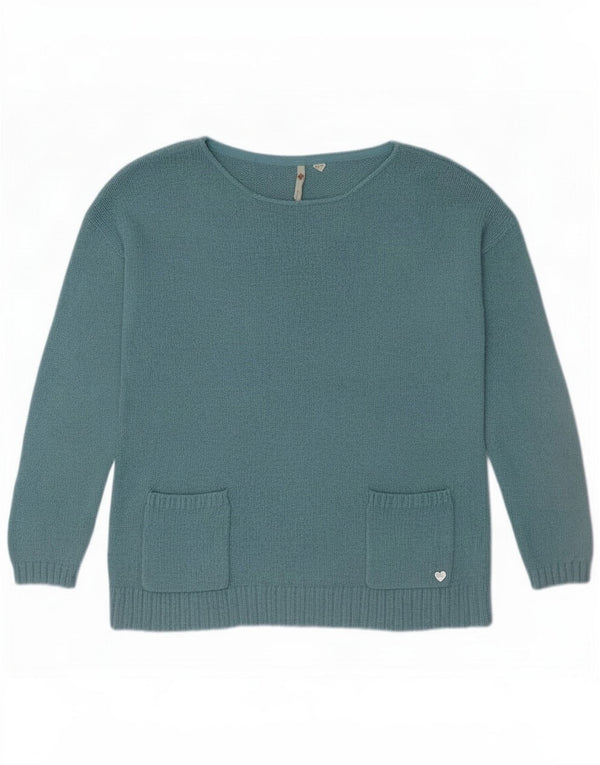 White Stuff Womens Boat Neck Jumper Sweater UK 18 XL Blue Viscose