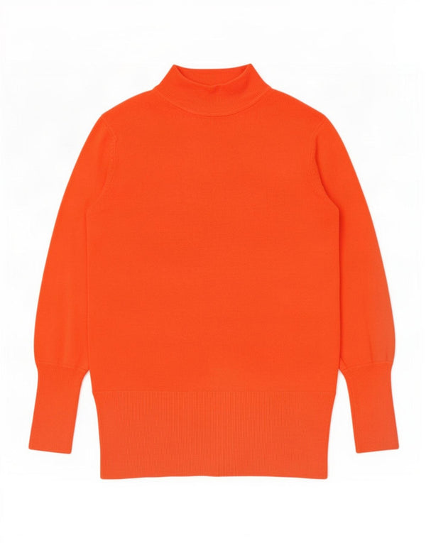 Marks & Spencer Womens Turtle Neck Jumper Sweater UK 14 Medium Orange