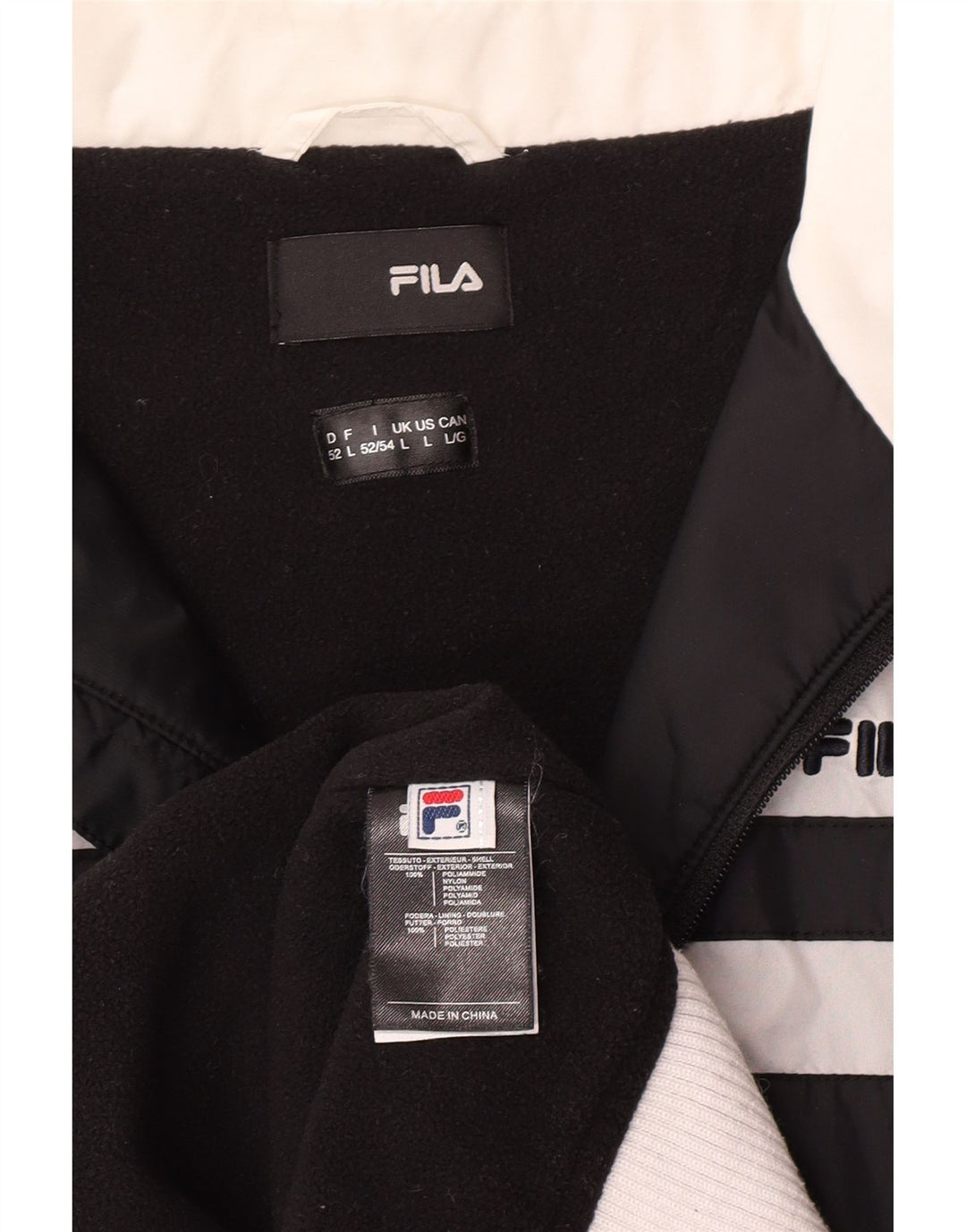 Fila Mens Bomber Jacket UK 40 Large Black Colourblock Polyamide