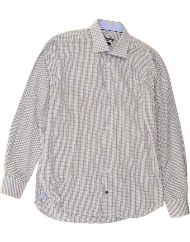 TOMMY HILFIGER Mens Tailored Shirt Size 16 41 Large Green Check Cotton Vintage Tommy Hilfiger and Second-Hand Tommy Hilfiger from Messina Hembry 