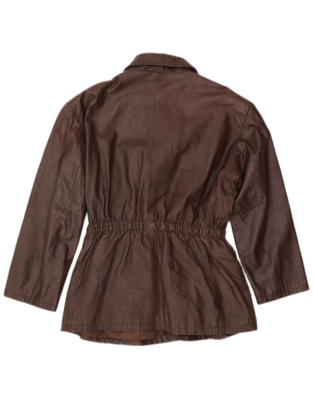 Vintage Womens Leather Jacket UK 20 2XL Brown