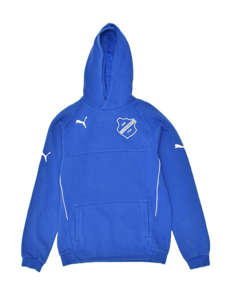 PUMA Boys Graphic Hoodie Jumper 13-14 Years Blue Cotton | Vintage Puma | Thrift | Second-Hand Puma | Used Clothing | Messina Hembry 