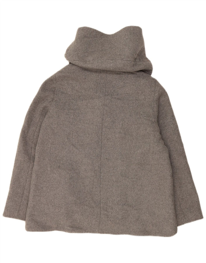 Zara Womens Hooded Windbreaker Jacket UK 14 Large Grey Acrylic
