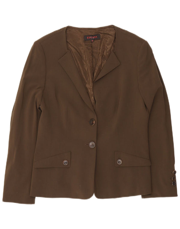 Escada Womens 2 Button Blazer Jacket EU 40 Medium Brown Wool