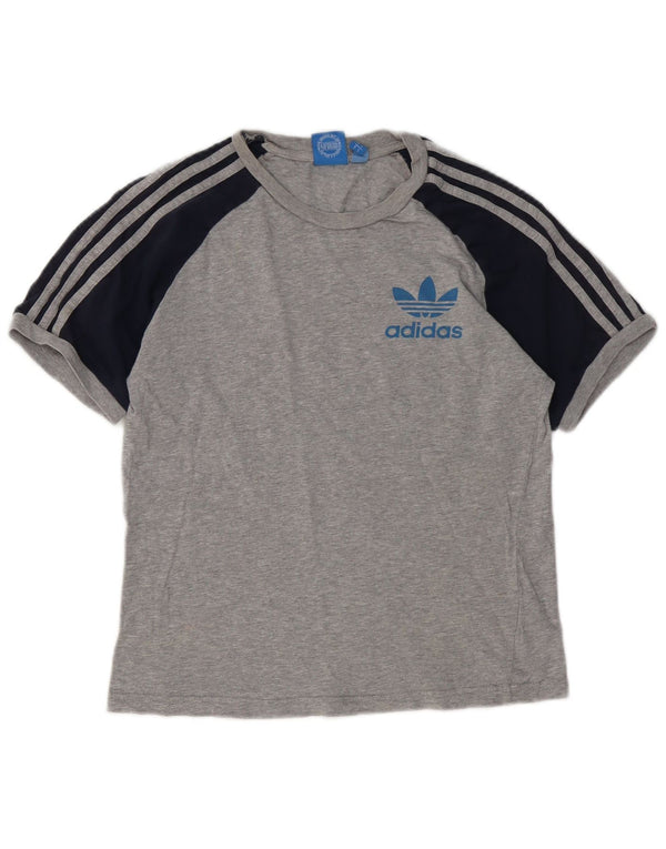 Adidas Womens Short Sleeve Regular Fit T-Shirt Top Small Grey Colourblock