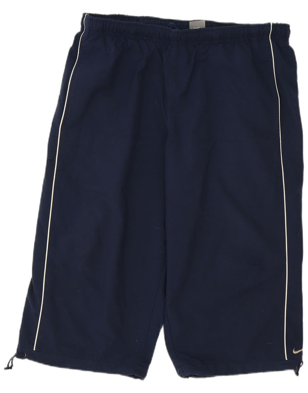 Nike Mens Sport Shorts XL Navy Blue Striped Polyester Sports