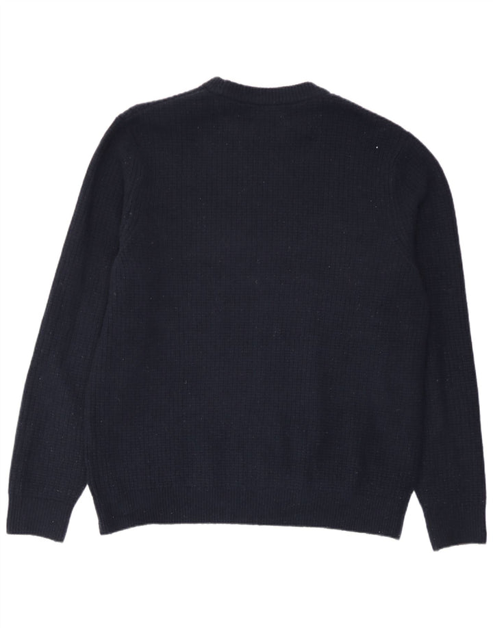 Marks & Spencer Mens Crew Neck Jumper Sweater Large Navy Blue Acrylic