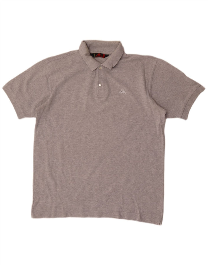 Kappa Mens Polo Shirt Large Grey Cotton