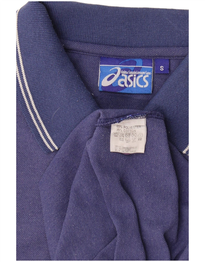 ASICS Mens Polo Shirt Small Navy Blue Cotton