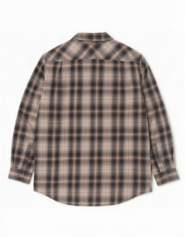 Marlboro Classics Mens Flannel Shirt Large Navy Blue Check Cotton