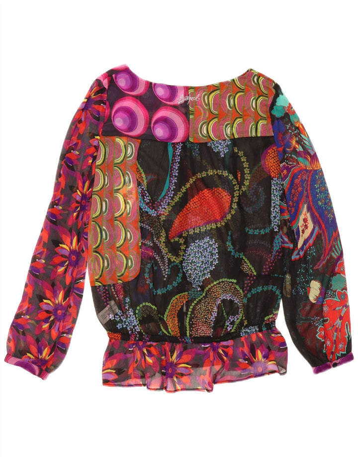 Desigual Womens Abstract Pattern Blouse Top UK 18 XL Multicoloured