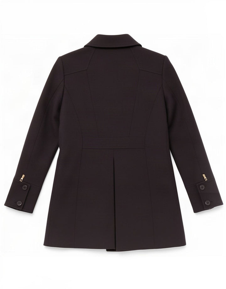 Reiss Womens Double Breasted Coat UK 12 Medium Navy Blue Polyester