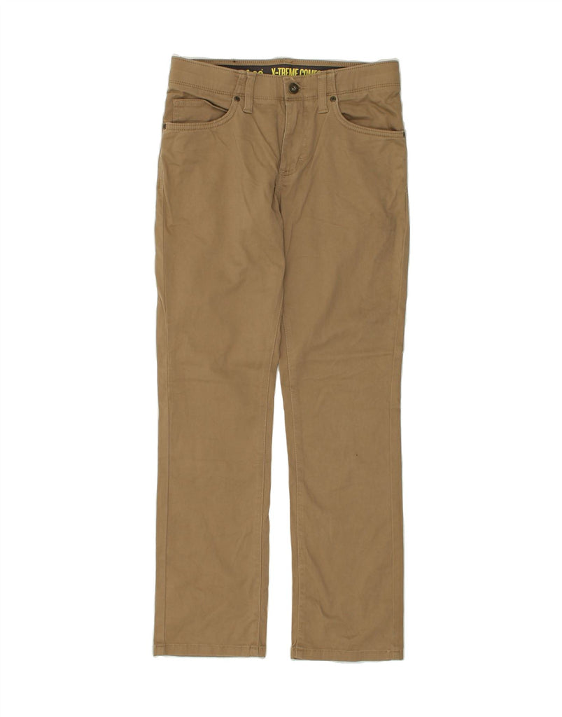LEE Boys Straight Casual Trousers 15-16 Years W28 L28  Brown Cotton | Vintage Lee | Thrift | Second-Hand Lee | Used Clothing | Messina Hembry 
