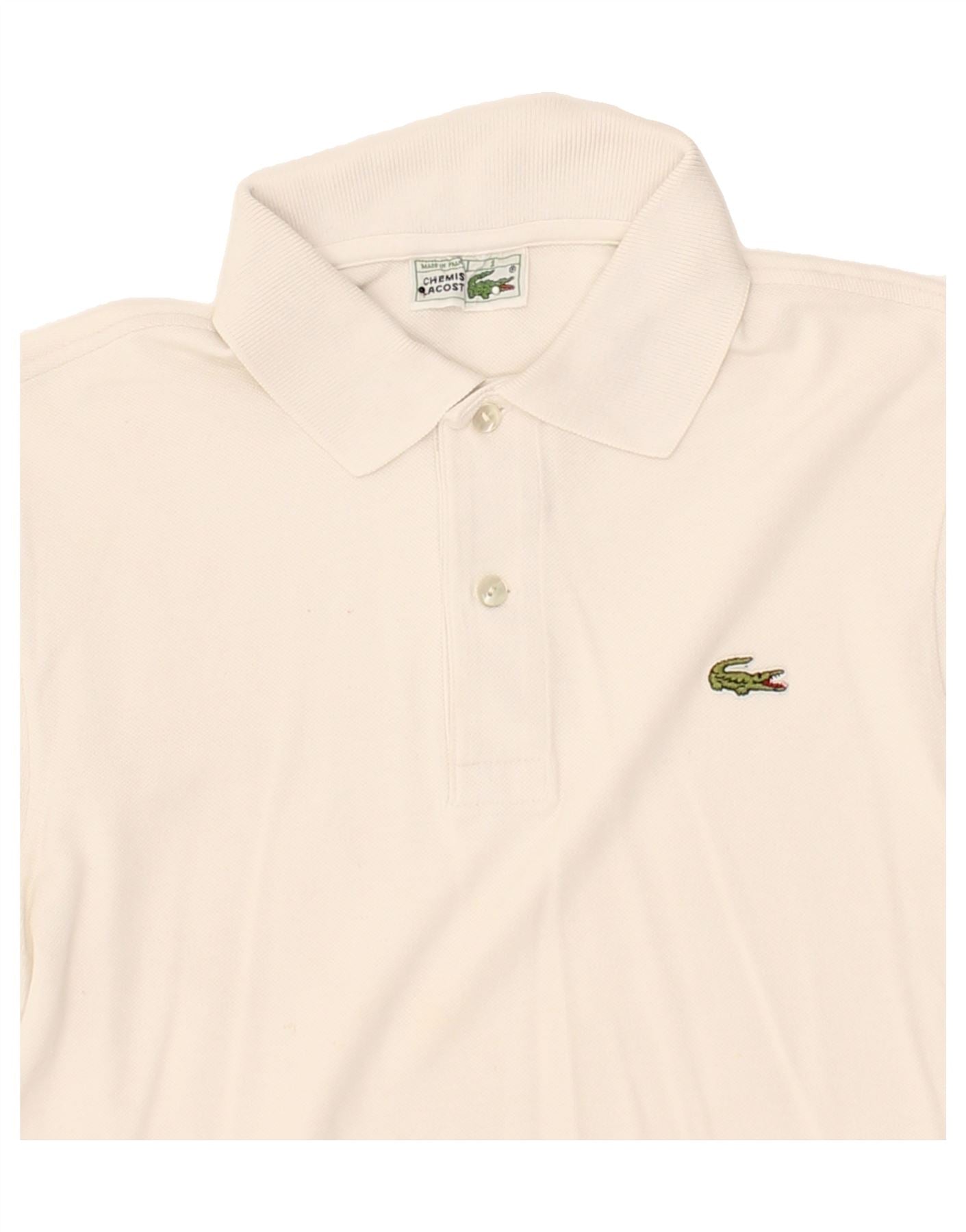 Polo LACOSTE pour homme en coton blanc casse taille 2 XS