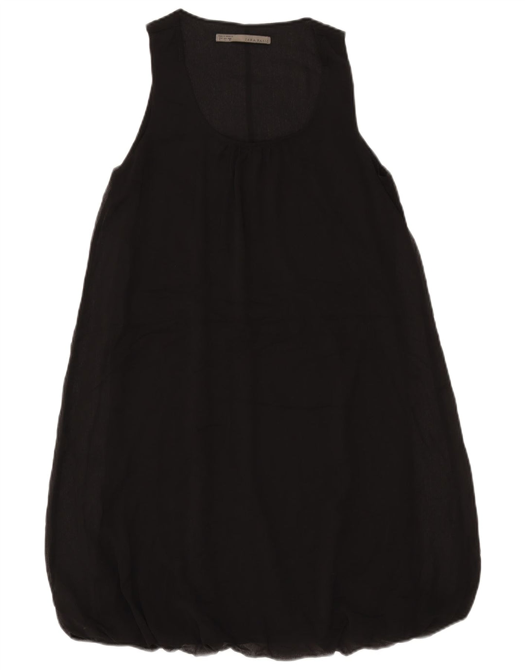 ZARA Womens Sleeveless Bubble Dress UK 14 Large Black Polyester