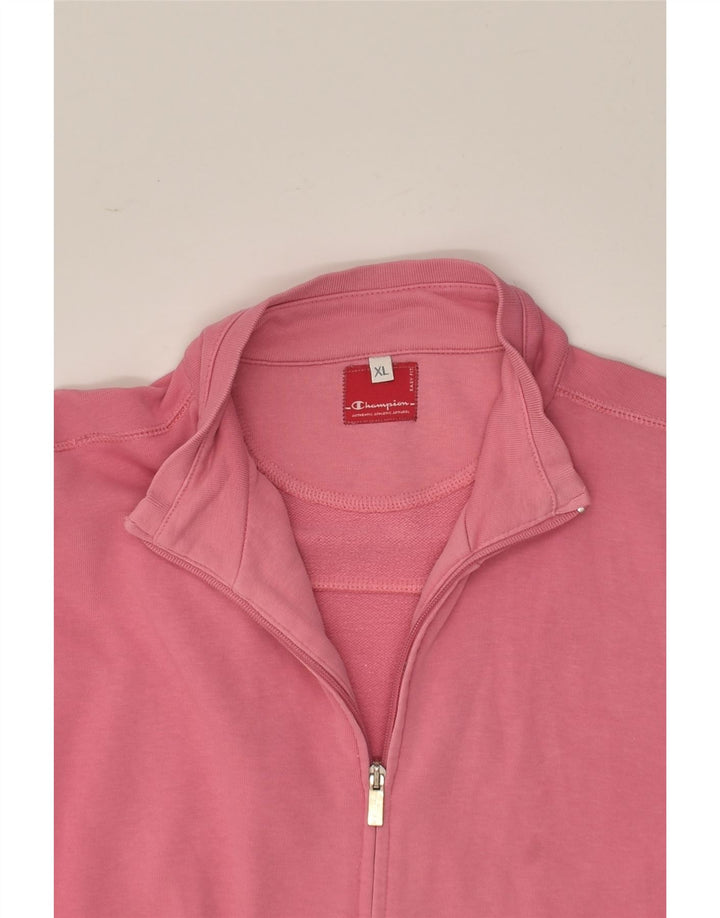 CHAMPION Womens Tracksuit Top Jacket UK 18 XL Pink Cotton | Vintage Champion | Thrift | Second-Hand Champion | Used Clothing | Messina Hembry 