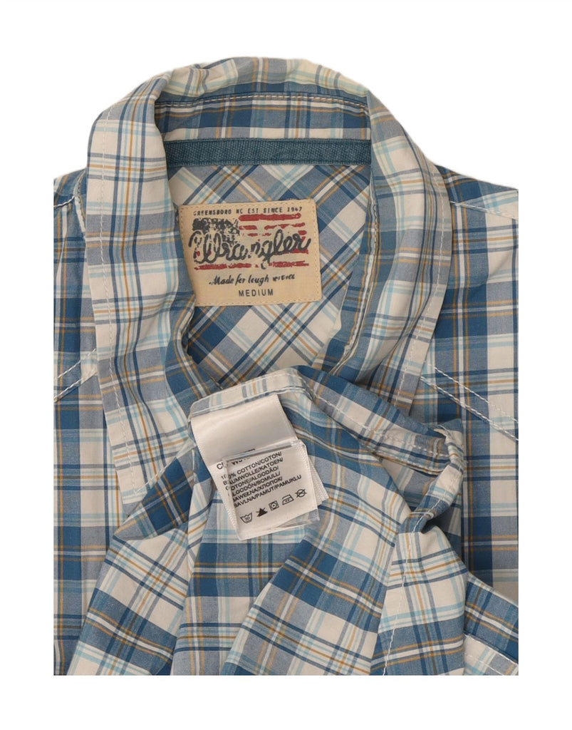 WRANGLER Mens Shirt Medium Blue Check Cotton Vintage Wrangler and Second-Hand Wrangler from Messina Hembry 