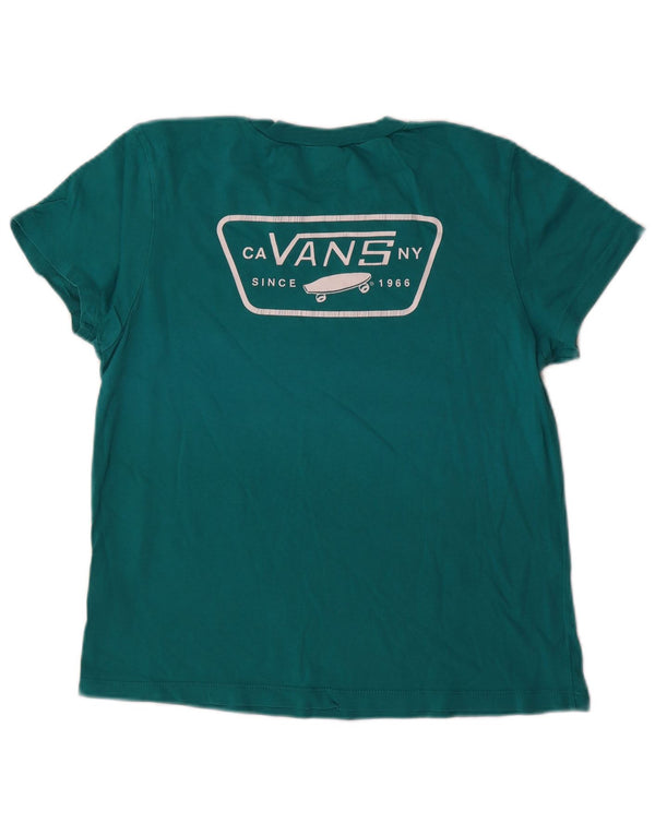 Vans Womens Graphic T-Shirt Top UK 12 Medium Green Cotton