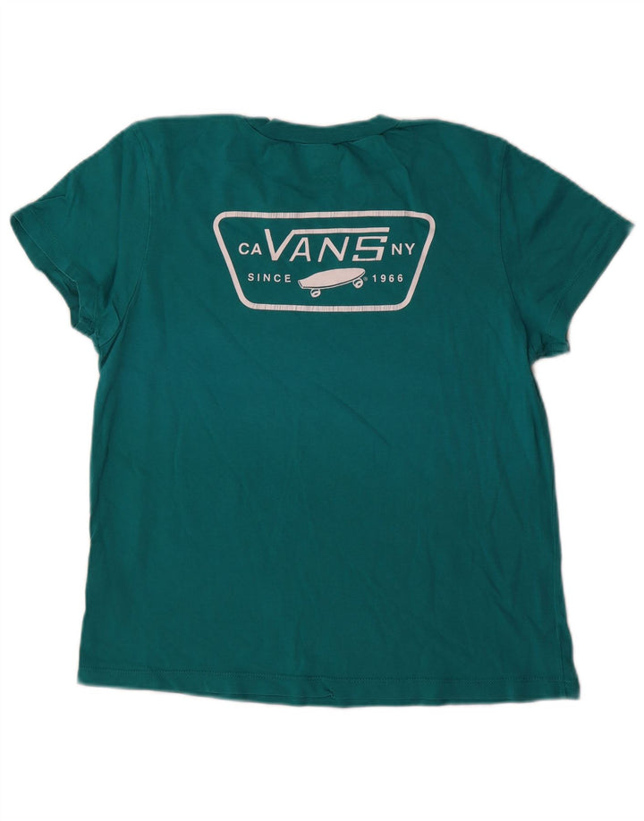 Vans Womens Graphic T-Shirt Top UK 12 Medium Green Cotton