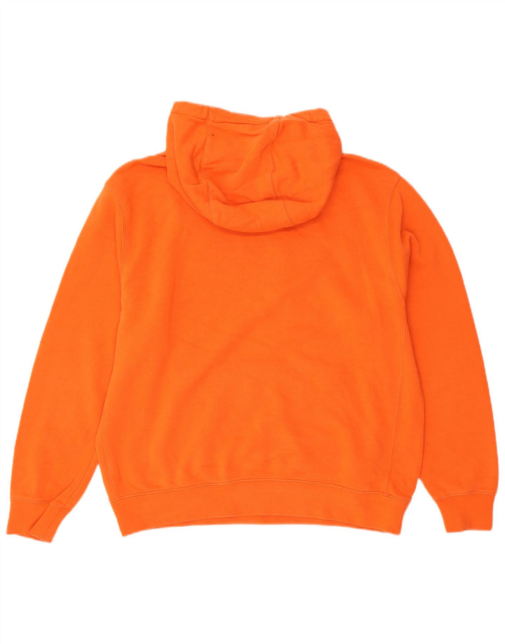 NIKE Mens Hoodie Jumper Large Orange Cotton