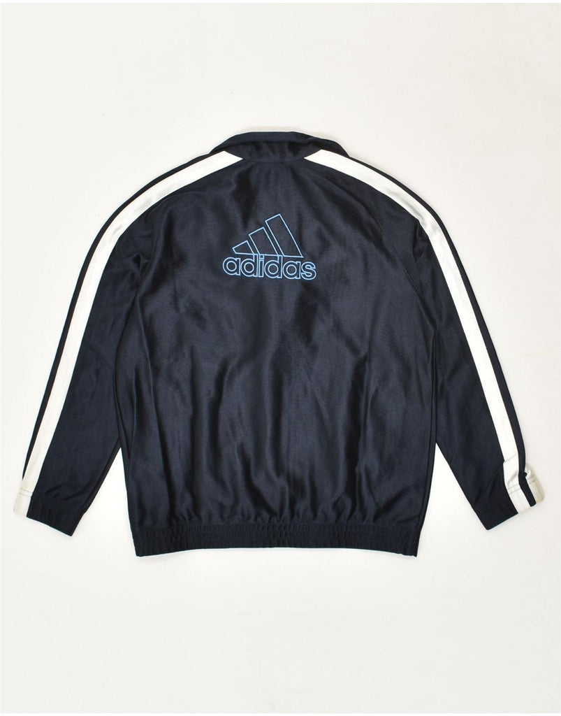 ADIDAS Boys Graphic Tracksuit Top Jacket 7-8 Years Navy Blue Polyester | Vintage Adidas | Thrift | Second-Hand Adidas | Used Clothing | Messina Hembry 