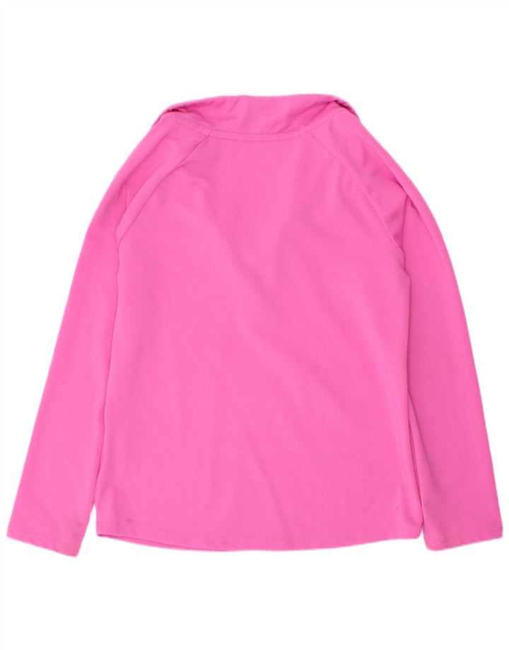 Nike Girls Dri Fit Zip Neck Pullover Tracksuit Top 5-6 Years Medium Pink
