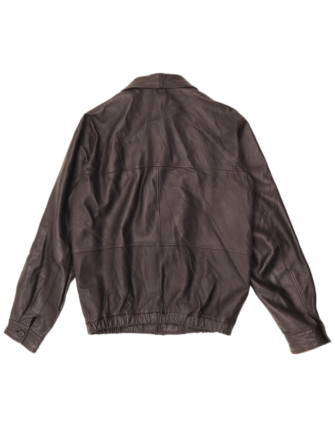 Scout Mens Leather Jacket UK 38 Medium Black Leather