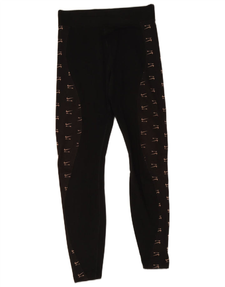 Nike Womens Graphic Leggings UK 10 Small  Black