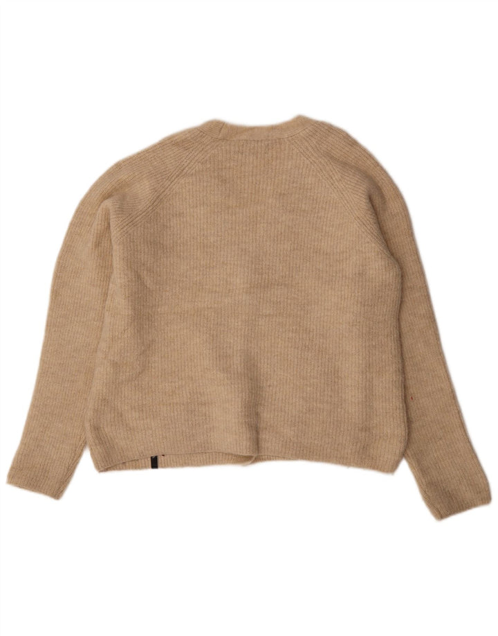 Superdry Womens Cardigan Sweater UK 12 Medium  Beige Acrylic