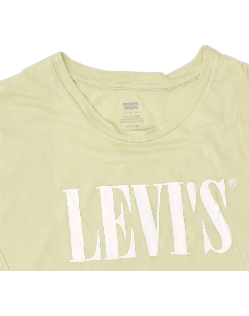 LEVI'S Womens Graphic T-Shirt Top UK 18 XL Green Cotton | Vintage Levi's | Thrift | Second-Hand Levi's | Used Clothing | Messina Hembry 