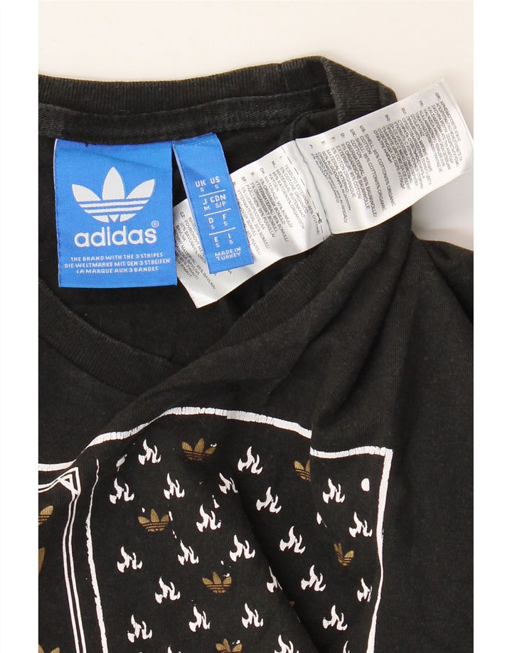 ADIDAS Mens Graphic T-Shirt Top Small Black Cotton