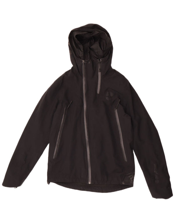 Timberland Mens Hooded Rain Jacket UK 36 Small Black Polyester