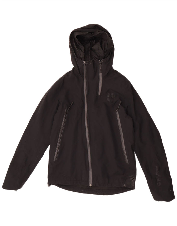 Timberland Mens Hooded Rain Jacket UK 36 Small Black Polyester