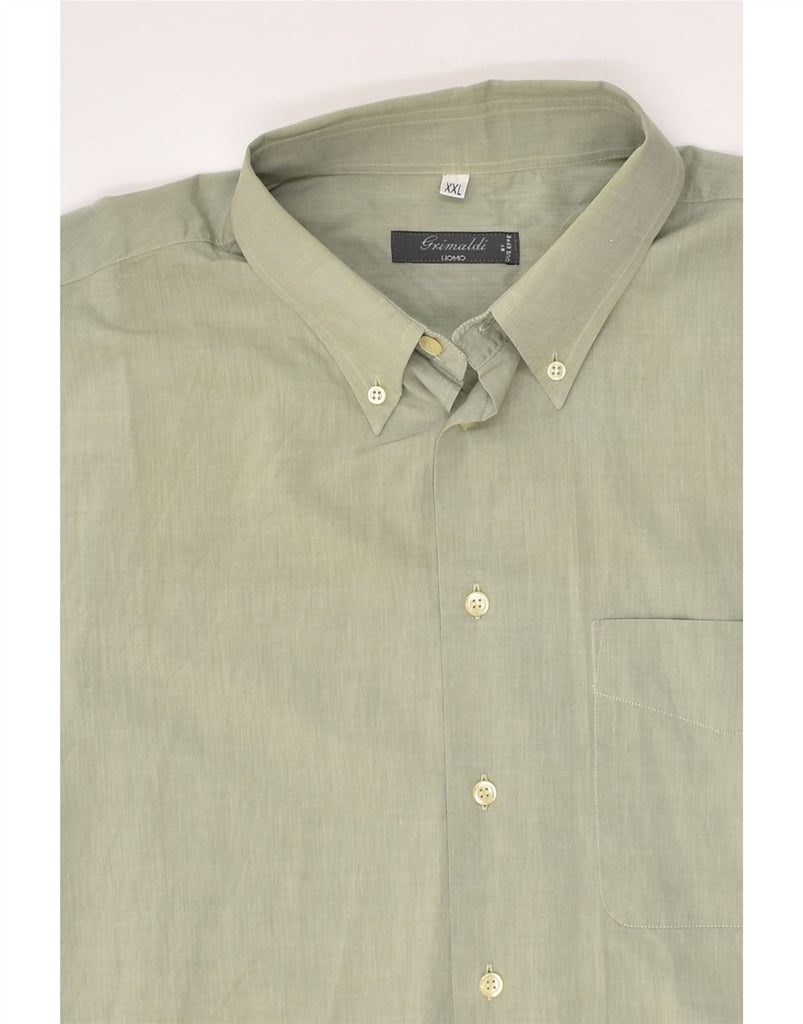 VINTAGE Mens Short Sleeve Shirt 2XL Green Cotton | Vintage Vintage | Thrift | Second-Hand Vintage | Used Clothing | Messina Hembry 