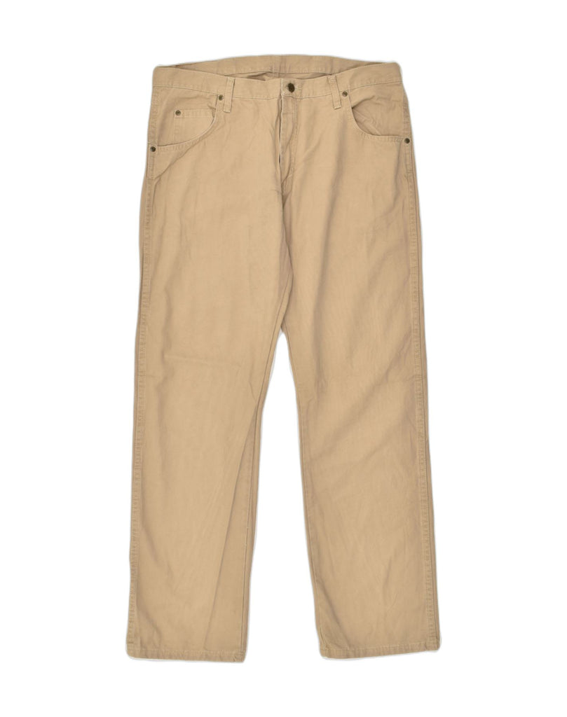 WRANGLER Mens Straight Casual Trousers W36 L32 Beige Cotton | Vintage Wrangler | Thrift | Second-Hand Wrangler | Used Clothing | Messina Hembry 